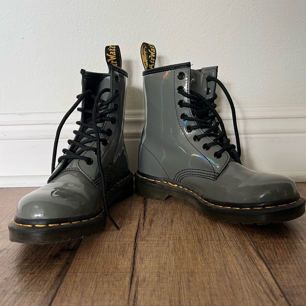Dr. Martens Lace Up Grey Prism Boots